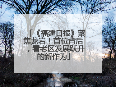 《福建日报》聚焦龙岩！首位背后，看老区发展跃升的新作为