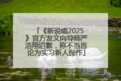 《新说唱2025》官方发文向导师严浩翔道歉，称不当言论为实习新人操作