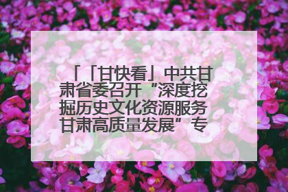 「甘快看」中共甘肃省委召开“深度挖掘历史文化资源服务甘肃高质量发展”专题协商座谈会 胡昌升主持并讲话