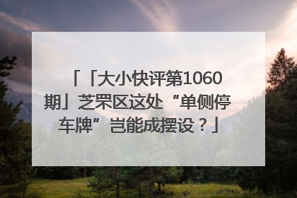 「大小快评第1060期」芝罘区这处“单侧停车牌”岂能成摆设？