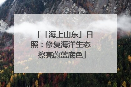 「海上山东」日照：修复海洋生态 擦亮蔚蓝底色
