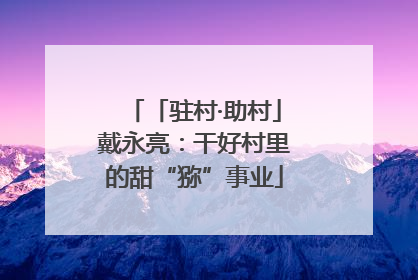 「驻村·助村」戴永亮：干好村里的甜“猕”事业