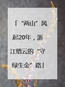 “两山”风起20年，浙江缙云的“守绿生金”路