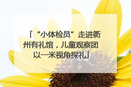 “小体检员”走进衢州有礼馆，儿童观察团以一米视角探礼