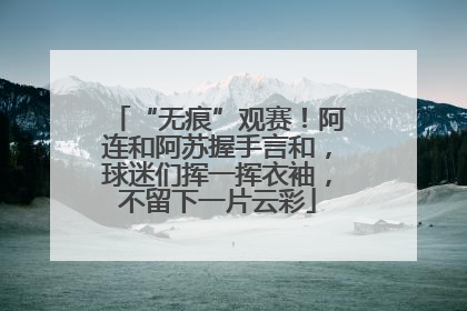 “无痕”观赛！阿连和阿苏握手言和，球迷们挥一挥衣袖，不留下一片云彩
