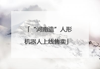 “河南造”人形机器人上线售卖