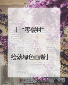 “零碳村” 绘就绿色画卷