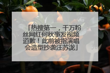 热搜第一，千万粉丝网红何秋亊发视频道歉！此前被指演唱会造型抄袭汪苏泷