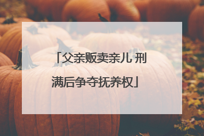 父亲贩卖亲儿 刑满后争夺抚养权