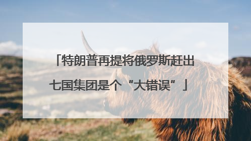特朗普再提将俄罗斯赶出七国集团是个“大错误”