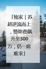 独家｜苏超逆流而上，赞助费飙升至300万，仍一席难求