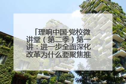 理响中国·党校微讲堂（第二季）第一讲：进一步全面深化改革为什么要聚焦推进中国式现代化
