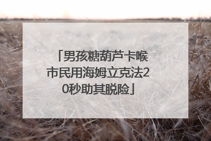 男孩糖葫芦卡喉 市民用海姆立克法20秒助其脱险