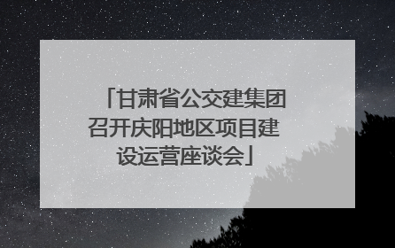 甘肃省公交建集团召开庆阳地区项目建设运营座谈会