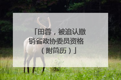 田蓉，被追认撤销省政协委员资格（附简历）