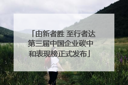 由新者胜 至行者达 第三届中国企业碳中和表现榜正式发布