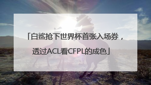 白鲨抢下世界杯首张入场券，透过ACL看CFPL的成色