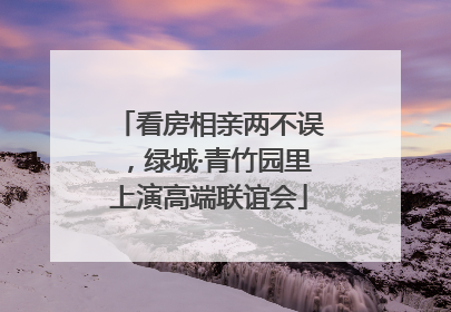 看房相亲两不误，绿城·青竹园里上演高端联谊会