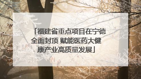 福建省重点项目在宁德全面封顶 赋能医药大健康产业高质量发展