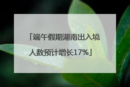 端午假期湖南出入境人数预计增长17%