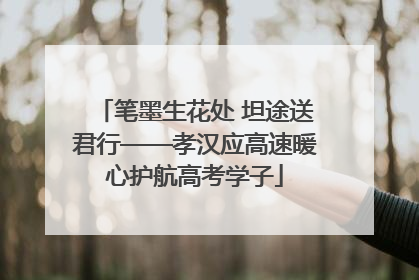 笔墨生花处 坦途送君行——孝汉应高速暖心护航高考学子