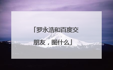 罗永浩和百度交朋友，图什么