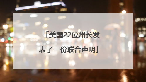 美国22位州长发表了一份联合声明
