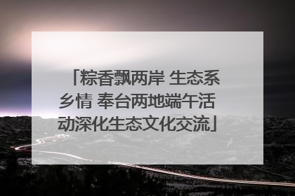 粽香飘两岸 生态系乡情 奉台两地端午活动深化生态文化交流