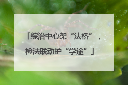 综治中心架“法桥”，检法联动护“学途”