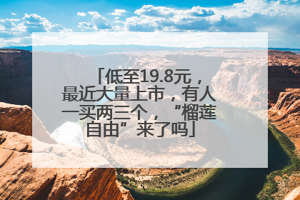 低至19.8元，最近大量上市，有人一买两三个，“榴莲自由”来了吗
