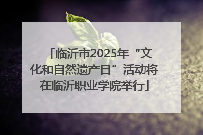 临沂市2025年“文化和自然遗产日”活动将在临沂职业学院举行