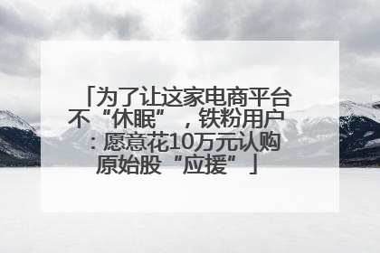 为了让这家电商平台不“休眠”，铁粉用户：愿意花10万元认购原始股“应援”