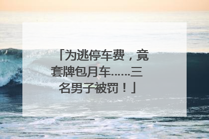 为逃停车费，竟套牌包月车……三名男子被罚！