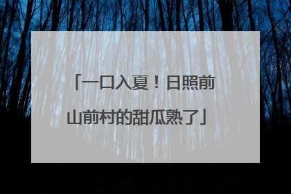 一口入夏！日照前山前村的甜瓜熟了
