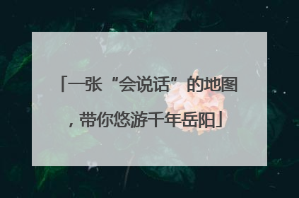 一张“会说话”的地图，带你悠游千年岳阳