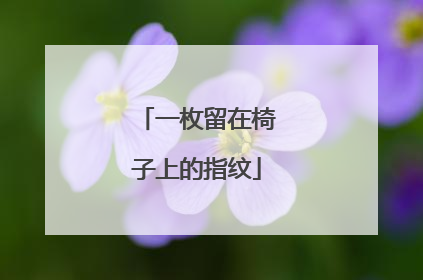 一枚留在椅子上的指纹