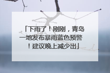 下雨了！刚刚，青岛一地发布暴雨蓝色预警！建议晚上减少出