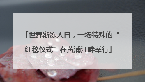 世界渐冻人日，一场特殊的“红毯仪式”在黄浦江畔举行