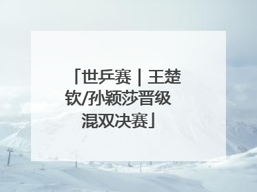 世乒赛｜王楚钦/孙颖莎晋级混双决赛