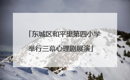 东城区和平里第四小学举行三幕心理剧展演