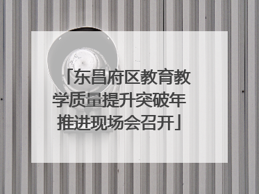东昌府区教育教学质量提升突破年推进现场会召开