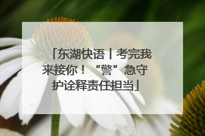 东湖快语丨考完我来接你！“警”急守护诠释责任担当