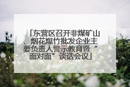 东营区召开非煤矿山、烟花爆竹批发企业主要负责人警示教育暨“面对面”谈话会议