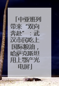中亚班列带来“双向奔赴”：武汉市民吃上国际粮油，哈萨克斯坦用上鄂产光电屏