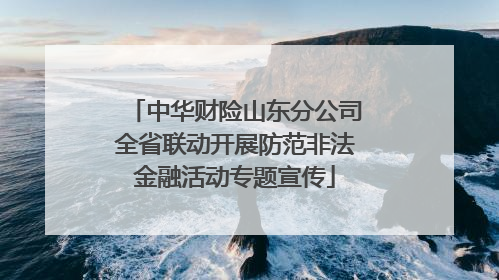 中华财险山东分公司全省联动开展防范非法金融活动专题宣传