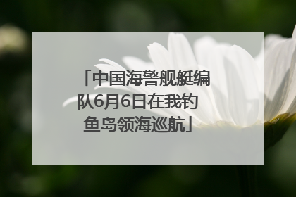 中国海警舰艇编队6月6日在我钓鱼岛领海巡航