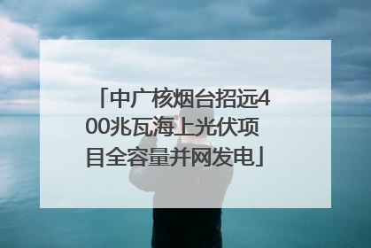 中广核烟台招远400兆瓦海上光伏项目全容量并网发电