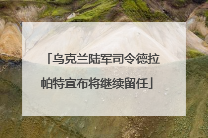 乌克兰陆军司令德拉帕特宣布将继续留任