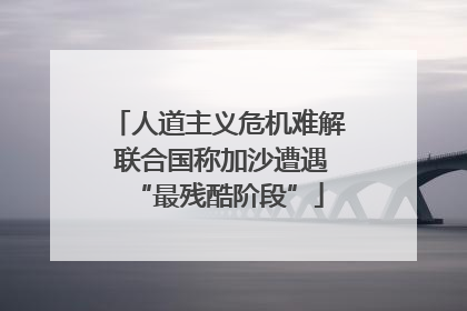 人道主义危机难解 联合国称加沙遭遇“最残酷阶段”