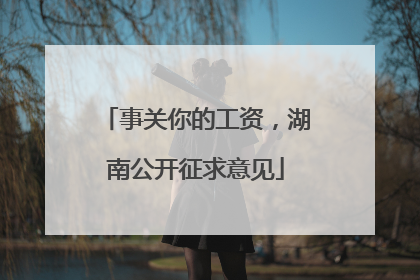 事关你的工资，湖南公开征求意见